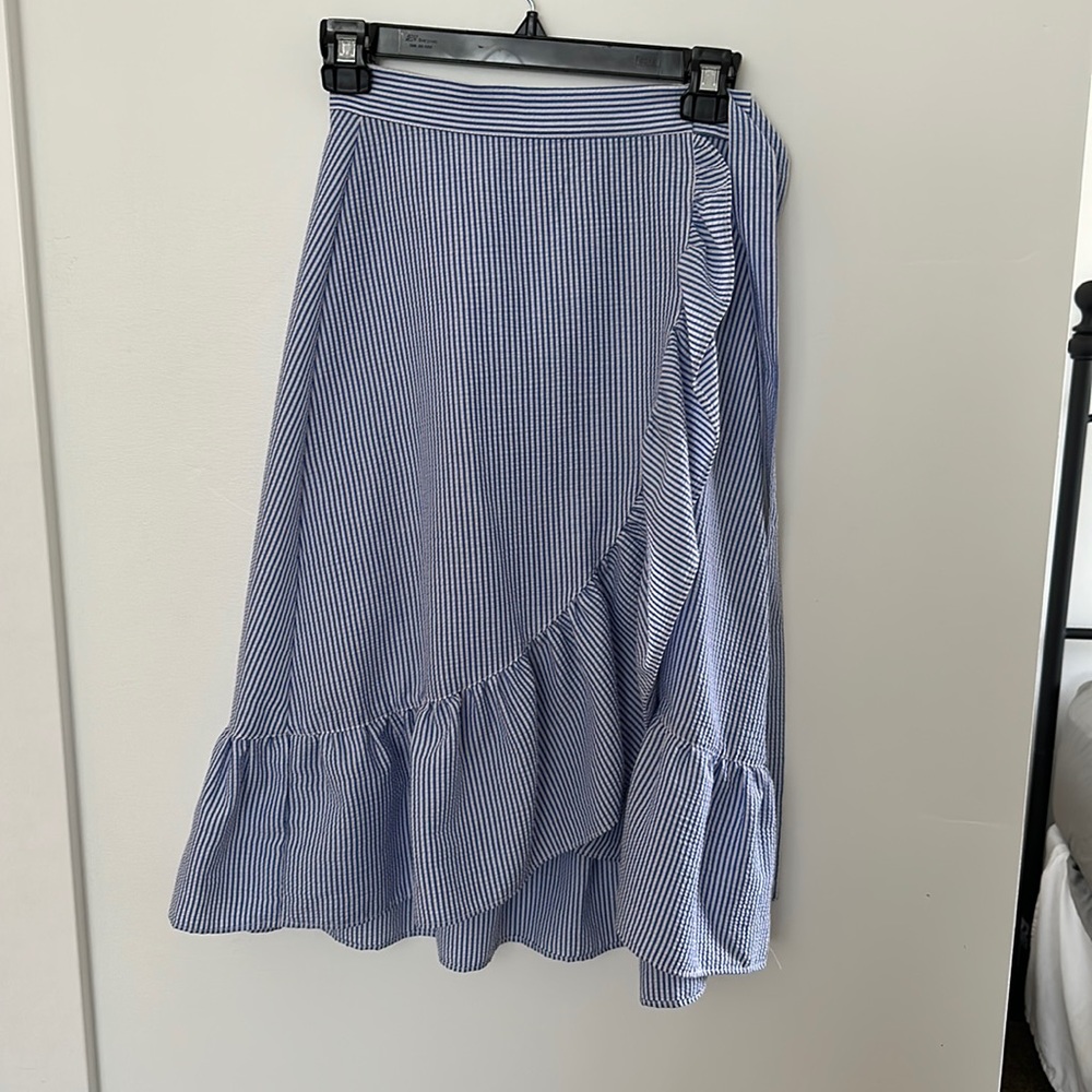 Blue striped Wrap Skirt